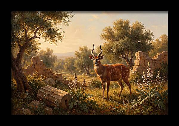 Sitatunga In Mediterranean Landscape