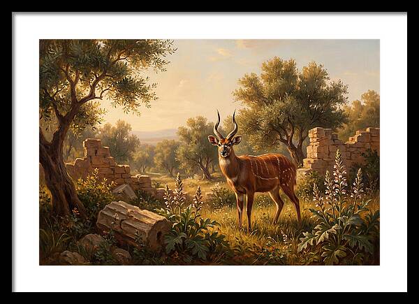 Sitatunga In Mediterranean Landscape