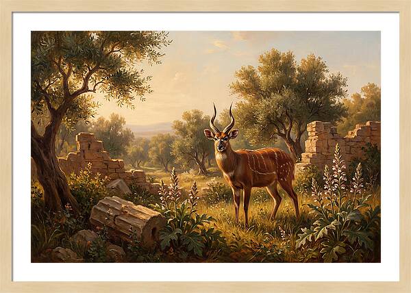 Sitatunga In Mediterranean Landscape