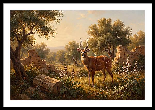 Sitatunga In Mediterranean Landscape