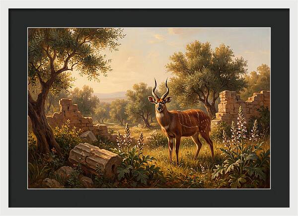 Sitatunga In Mediterranean Landscape