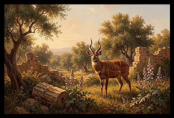 Sitatunga In Mediterranean Landscape