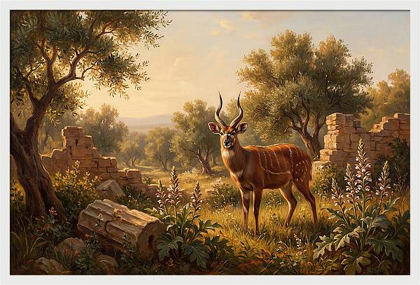 Sitatunga In Mediterranean Landscape