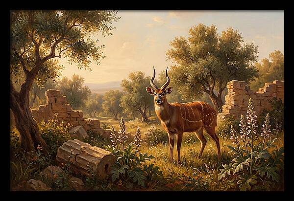Sitatunga In Mediterranean Landscape