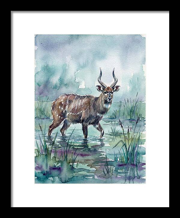 Sitatunga In Serene Waters