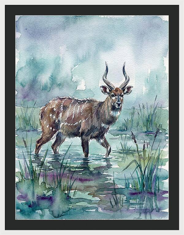 Sitatunga In Serene Waters