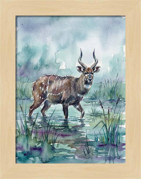 Sitatunga In Serene Waters