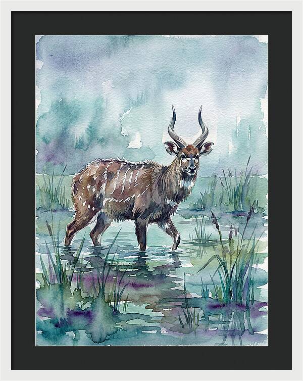 Sitatunga In Serene Waters