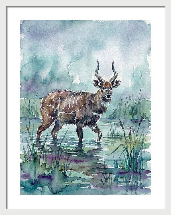 Sitatunga In Serene Waters