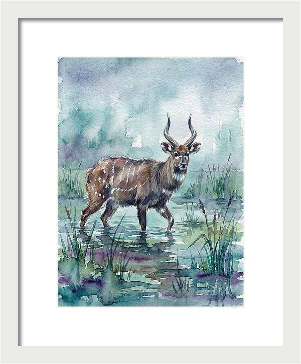 Sitatunga In Serene Waters