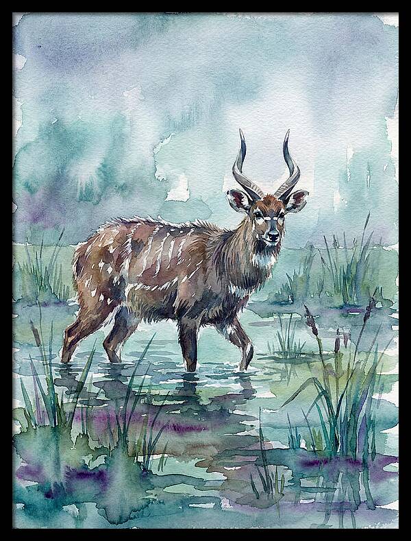 Sitatunga In Serene Waters