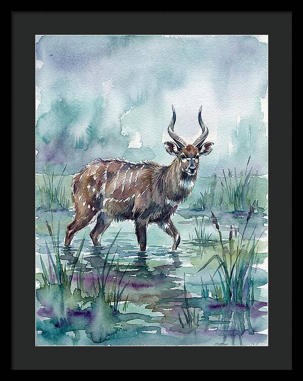 Sitatunga In Serene Waters