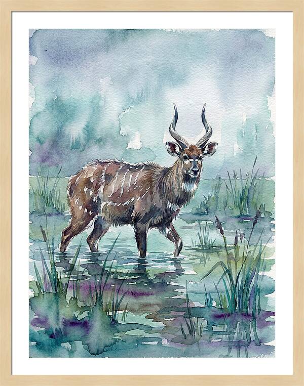 Sitatunga In Serene Waters