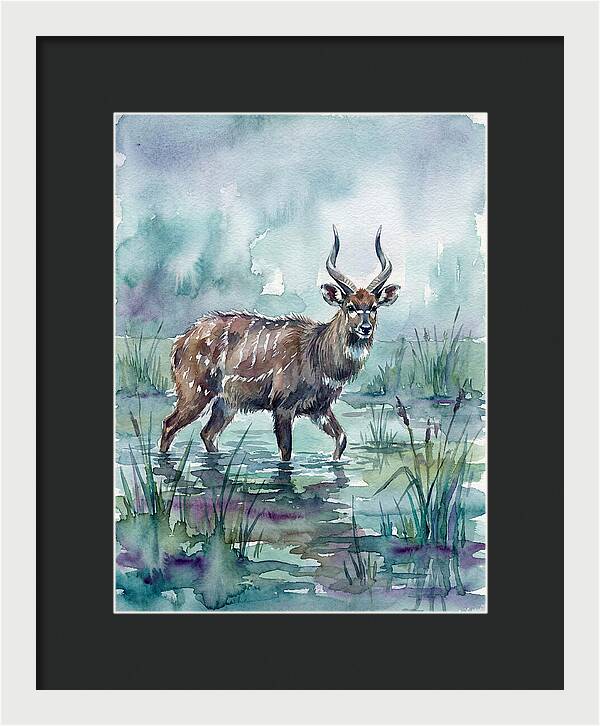 Sitatunga In Serene Waters