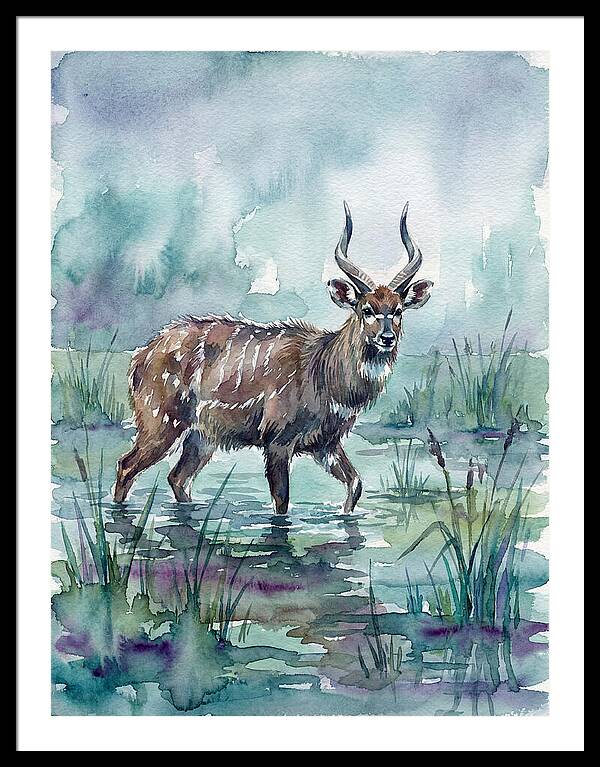 Sitatunga In Serene Waters
