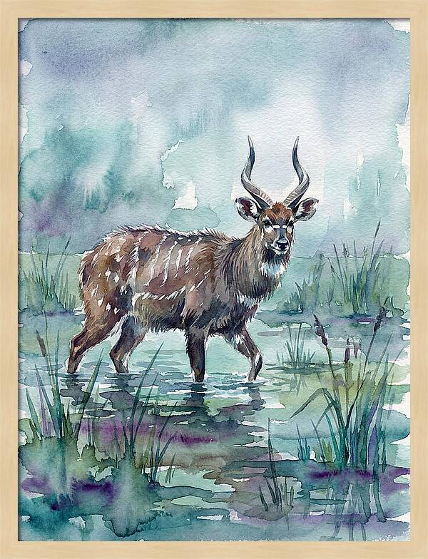 Sitatunga In Serene Waters