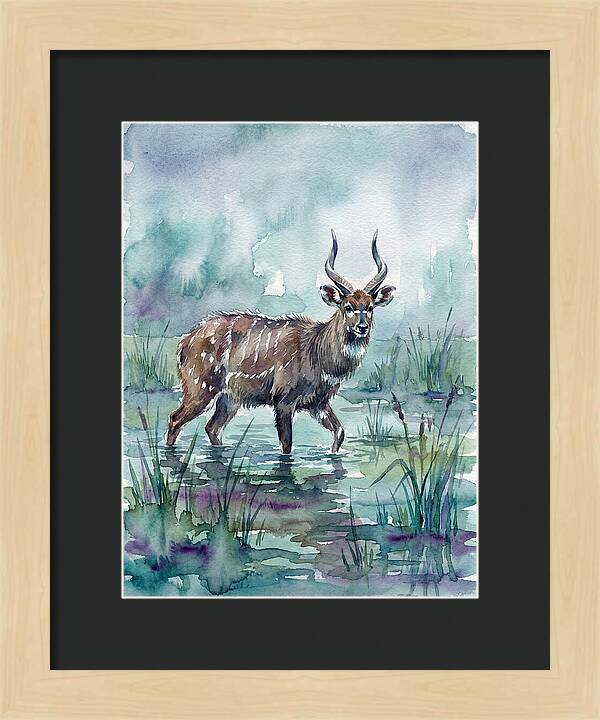 Sitatunga In Serene Waters