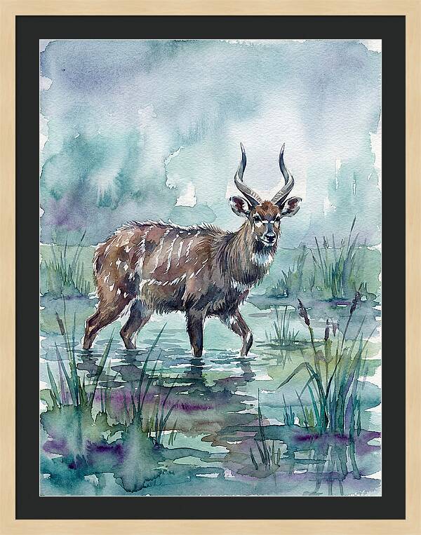 Sitatunga In Serene Waters