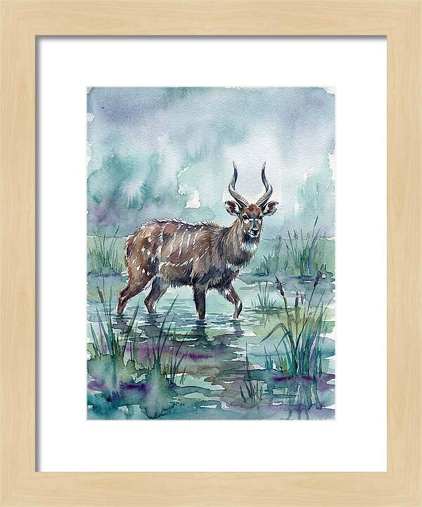 Sitatunga In Serene Waters