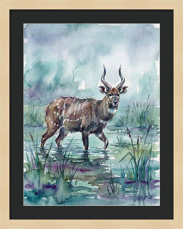 Sitatunga In Serene Waters
