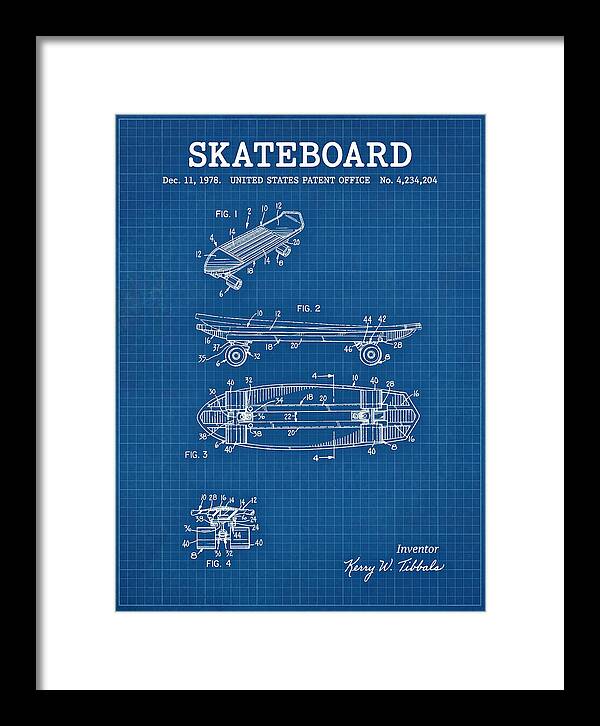 Skateboard Blueprint Patent Us4234204a
