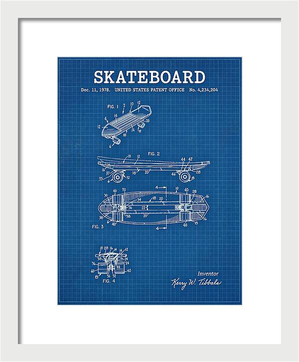 Skateboard Blueprint Patent Us4234204a