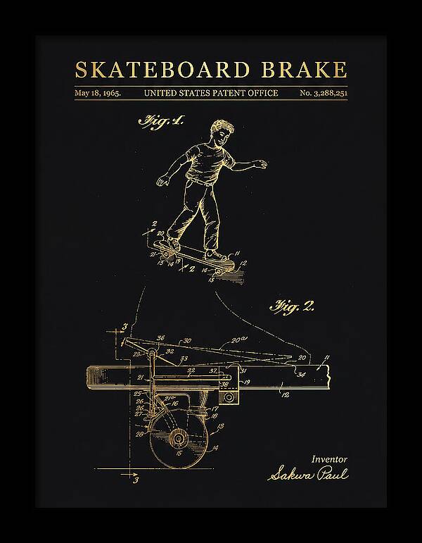 Skateboard Brake Gold Patent Us3288251a