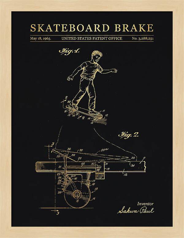 Skateboard Brake Gold Patent Us3288251a