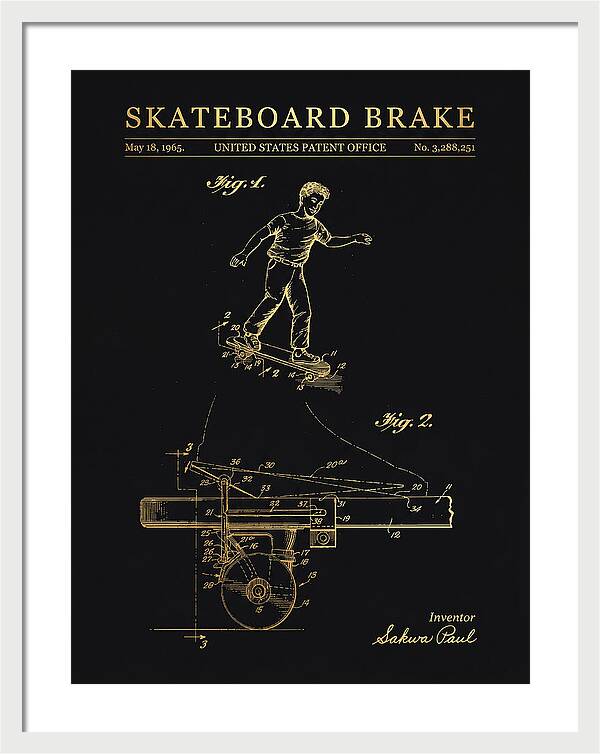 Skateboard Brake Gold Patent Us3288251a
