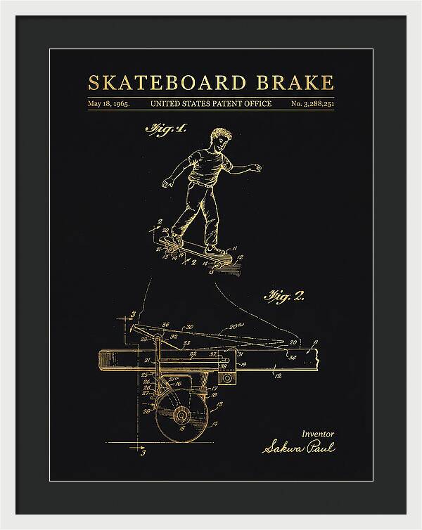 Skateboard Brake Gold Patent Us3288251a