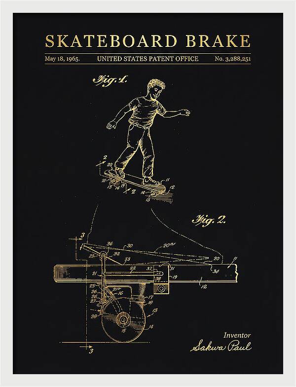 Skateboard Brake Gold Patent Us3288251a