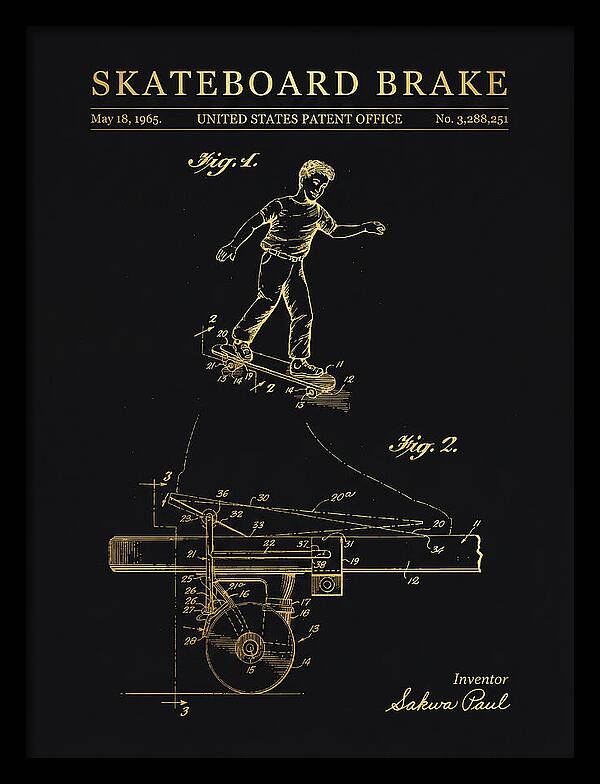 Skateboard Brake Gold Patent Us3288251a