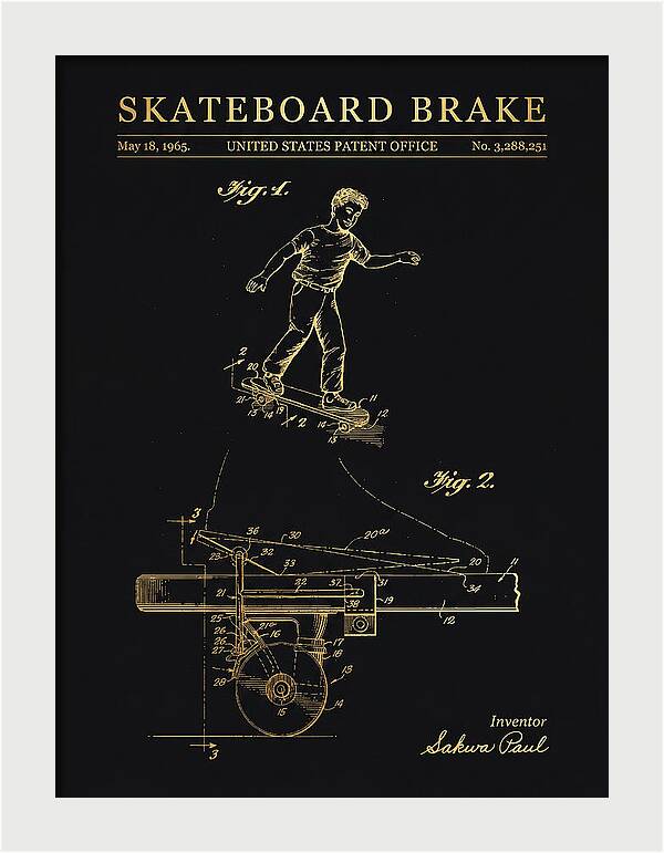 Skateboard Brake Gold Patent Us3288251a