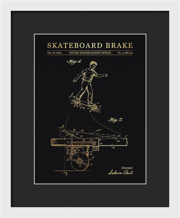 Skateboard Brake Gold Patent Us3288251a