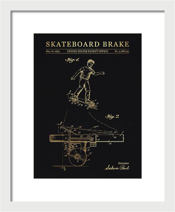 Skateboard Brake Gold Patent Us3288251a