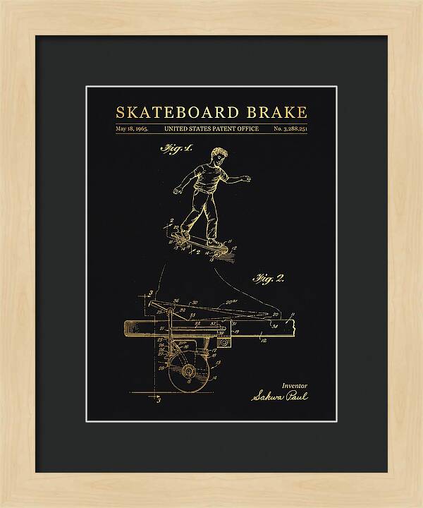Skateboard Brake Gold Patent Us3288251a