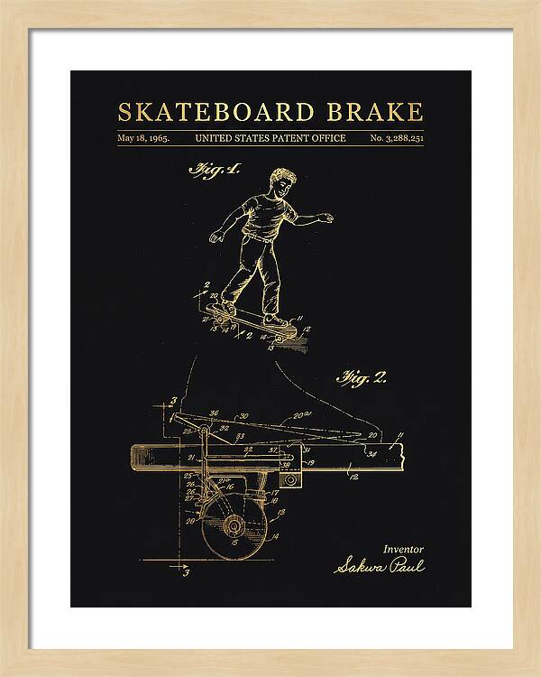Skateboard Brake Gold Patent Us3288251a