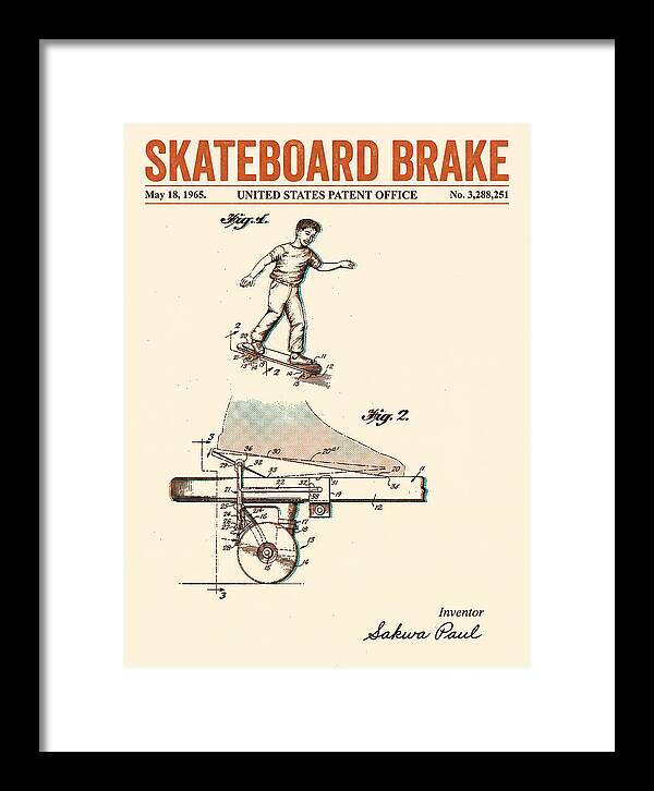 Skateboard Brake Retro Patent Us3288251a