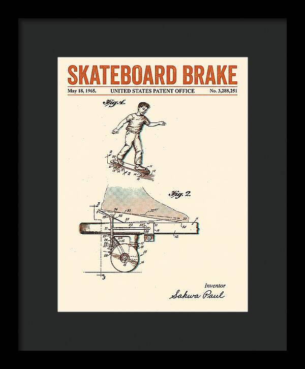 Skateboard Brake Retro Patent Us3288251a