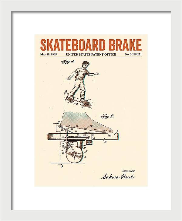 Skateboard Brake Retro Patent Us3288251a