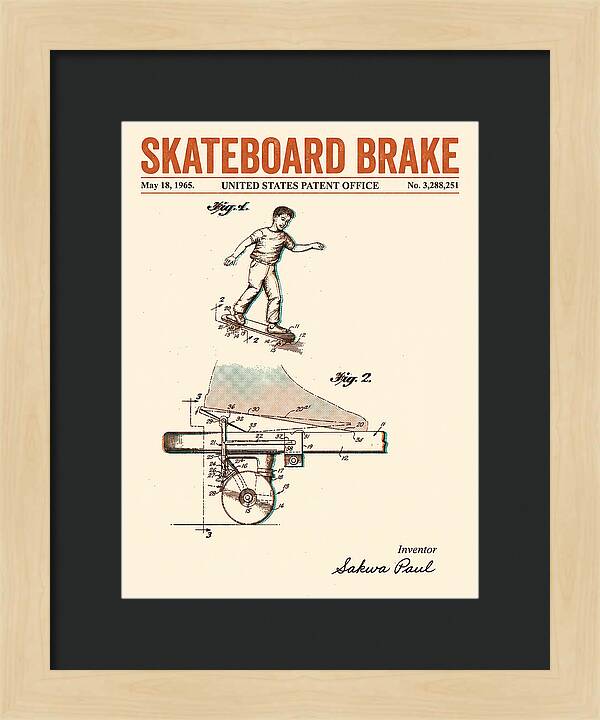Skateboard Brake Retro Patent Us3288251a