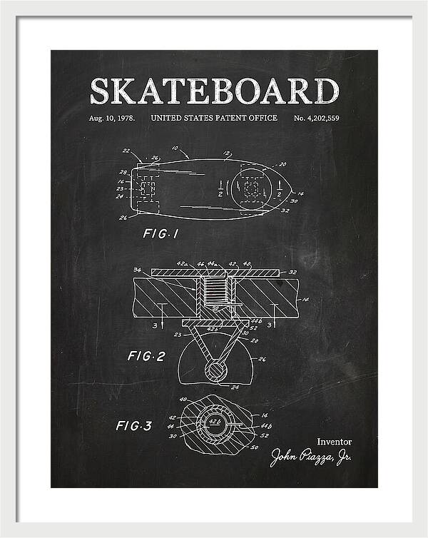 Skateboard Chalkboard Patent Us4202559a