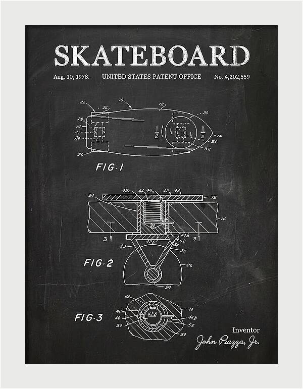 Skateboard Chalkboard Patent Us4202559a