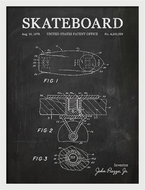 Skateboard Chalkboard Patent Us4202559a