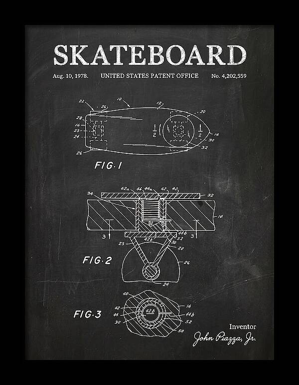 Skateboard Chalkboard Patent Us4202559a