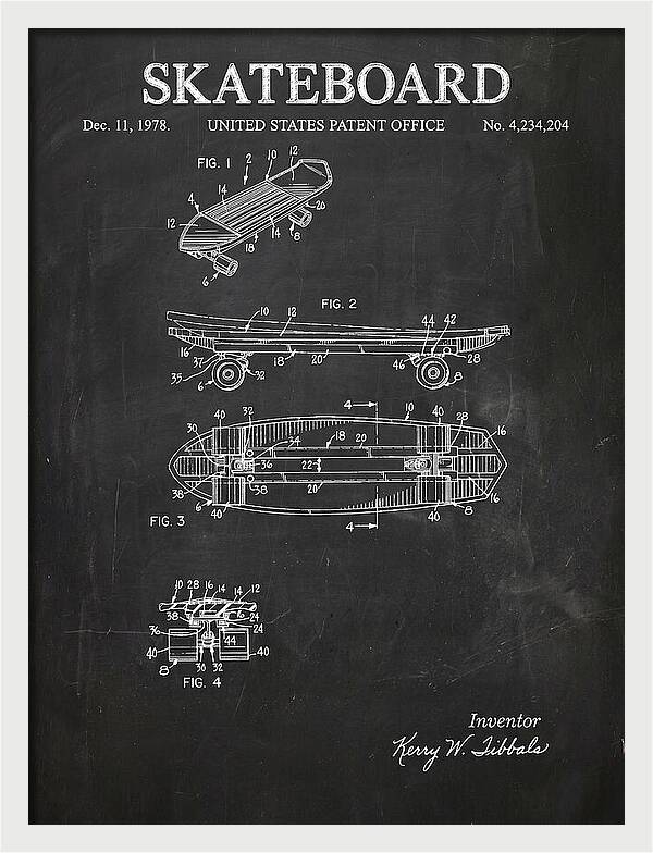 Skateboard Chalkboard Patent Us4234204a