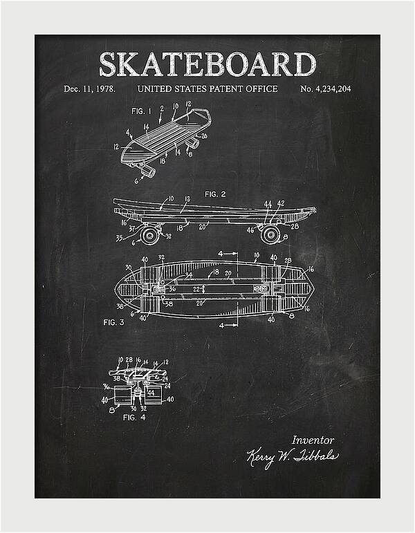 Skateboard Chalkboard Patent Us4234204a