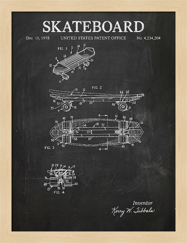 Skateboard Chalkboard Patent Us4234204a