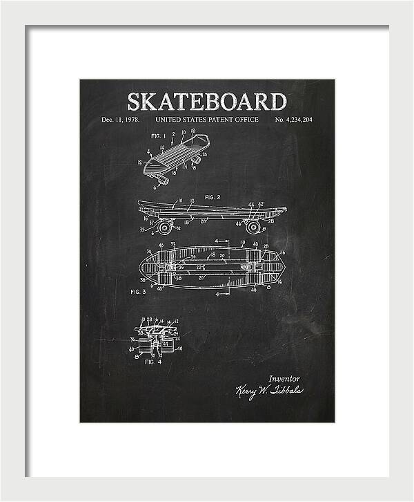 Skateboard Chalkboard Patent Us4234204a