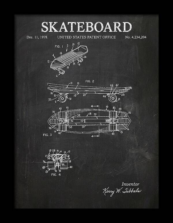 Skateboard Chalkboard Patent Us4234204a